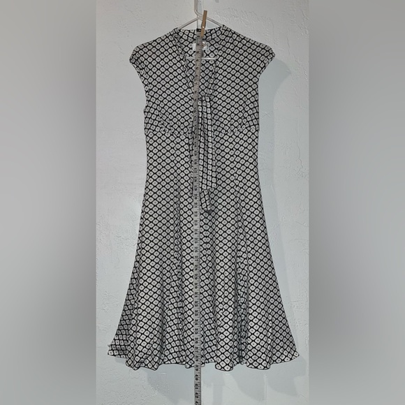 Talbots Petite Black and White Knit Midi Fit Flare Dress - Picture 6 of 15